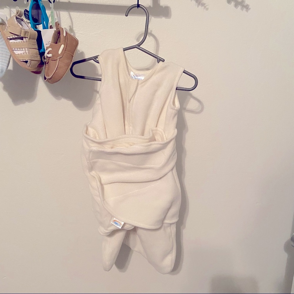 Newborn White Fleece Halo Sleepsack Swaddle NB